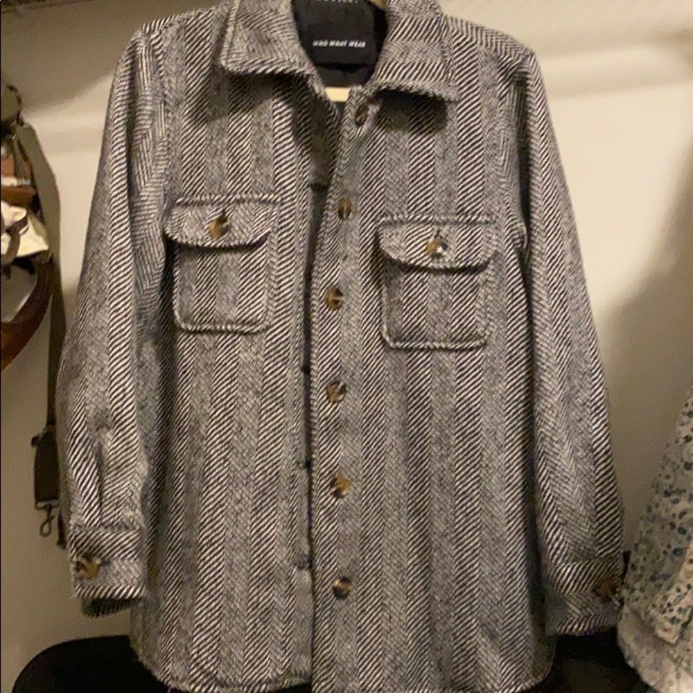 WHO WHAT WEAR tweed shacket